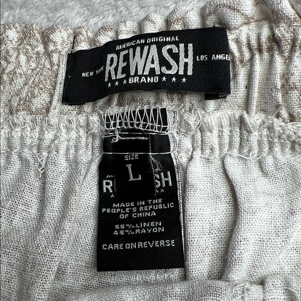 NWT REWASH L Snakeprint Linen Blend Drawstring Pa… - image 3